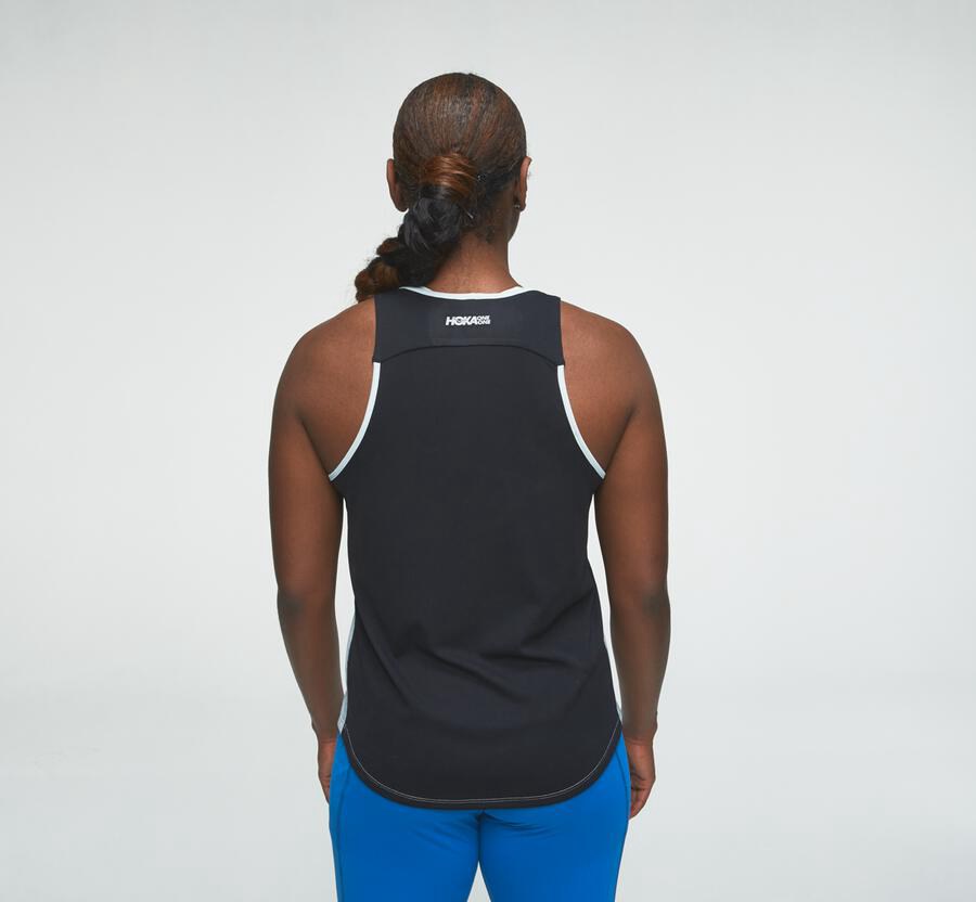 Hoka Australia One One Performance Tank - Womens Tops Blue/Black - MNIAL-4987